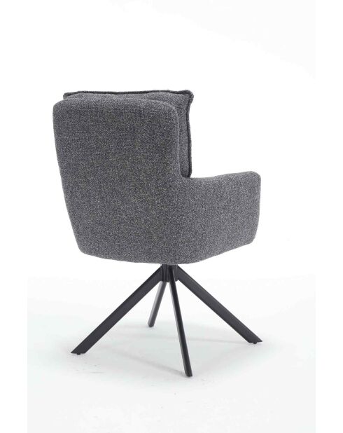 Fever - Fauteuil tissu structurel anthracite - 60x67x93 cm