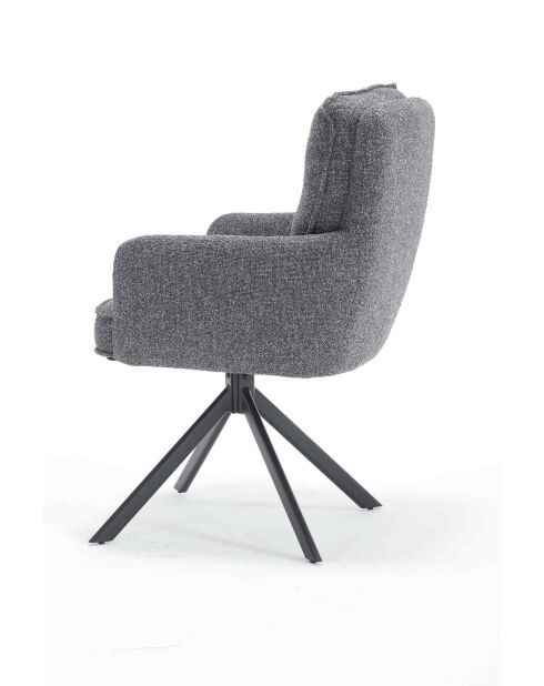 Fever - Fauteuil tissu structurel anthracite - 60x67x93 cm
