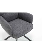 Fever - Fauteuil tissu structurel anthracite - 60x67x93 cm