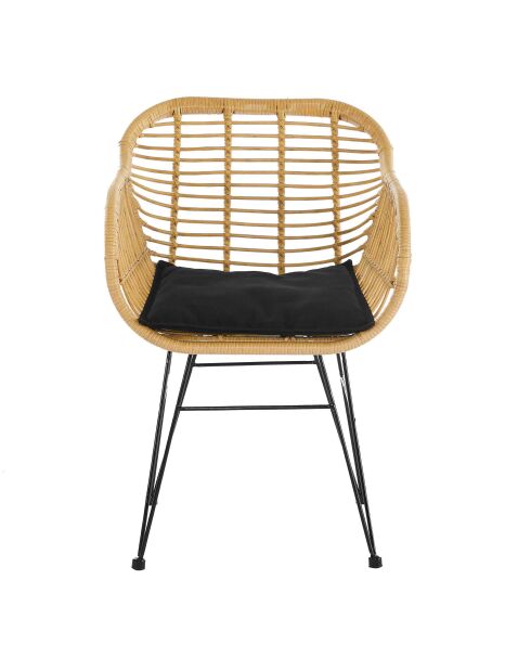 Fever - Lot de 2 fauteuils aspect rotin naturel - 56x59x80 cm