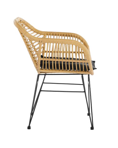 Fever - Lot de 2 fauteuils aspect rotin naturel - 56x59x80 cm