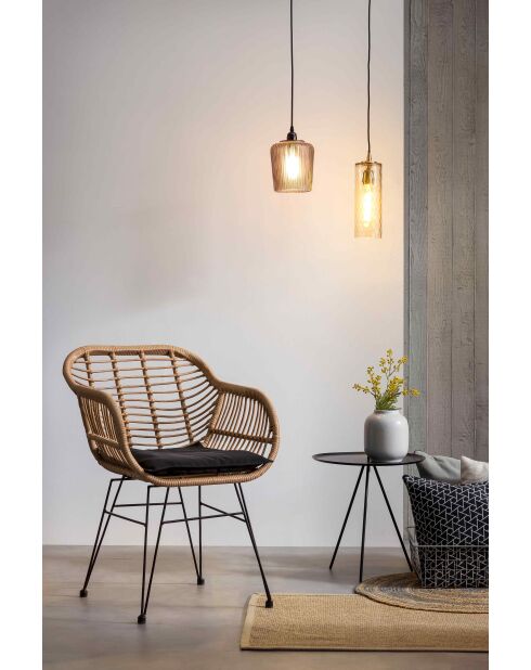 Fever - Lot de 2 fauteuils aspect rotin naturel - 56x59x80 cm