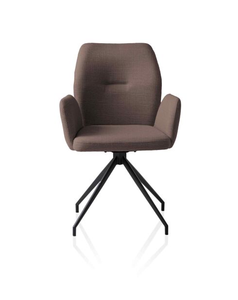 Fever - Fauteuil avec fonction pivotante à 180° marron - 59x58x88 cm