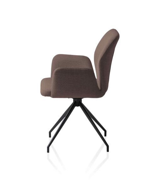 Fever - Fauteuil avec fonction pivotante à 180° marron - 59x58x88 cm