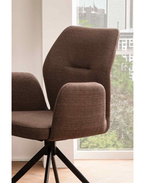 Fever - Fauteuil avec fonction pivotante à 180° marron - 59x58x88 cm