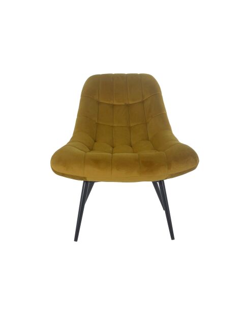 Fever - Poltrona XXL in velluto giallo in metallo nero - 76x85,6x85,6 cm