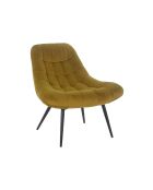 Fever - Poltrona XXL in velluto giallo in metallo nero - 76x85,6x85,6 cm