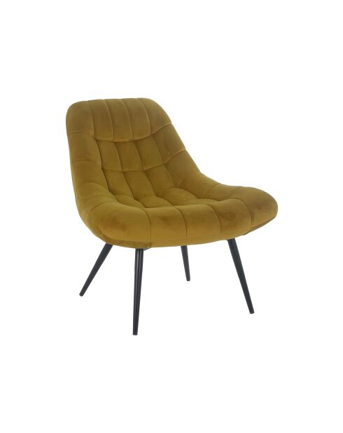 Fever - Poltrona XXL in velluto giallo in metallo nero - 76x85,6x85,6 cm