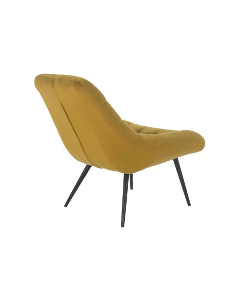 Fever - Poltrona XXL in velluto giallo in metallo nero - 76x85,6x85,6 cm