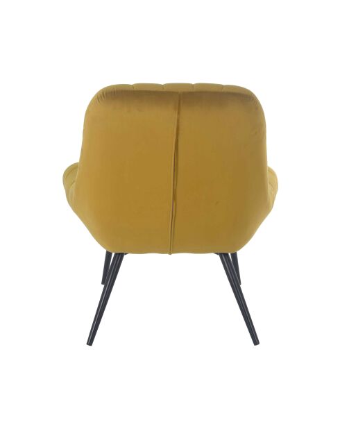 Fever - Poltrona XXL in velluto giallo in metallo nero - 76x85,6x85,6 cm