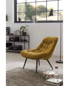 Fever - Poltrona XXL in velluto giallo in metallo nero - 76x85,6x85,6 cm