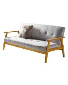 Fever - Canapé convertible tissu tressé gris clair - 190x85x81 cm