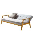 Fever - Canapé convertible tissu tressé gris clair - 190x85x81 cm