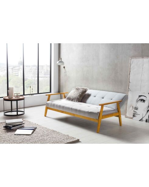 Fever - Hellgraues ausziehbares Sofa aus gewebtem Stoff - 190x85x81 cm