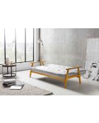 Fever - Canapé convertible tissu tressé gris clair - 190x85x81 cm