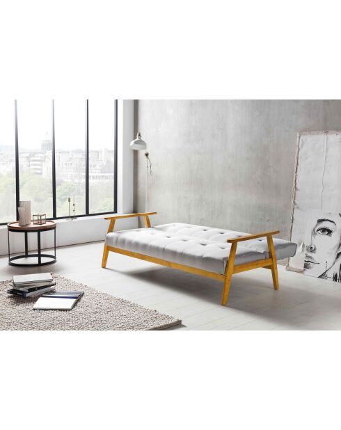 Fever - Hellgraues ausziehbares Sofa aus gewebtem Stoff - 190x85x81 cm