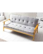 Fever - Canapé convertible tissu tressé gris clair - 190x85x81 cm