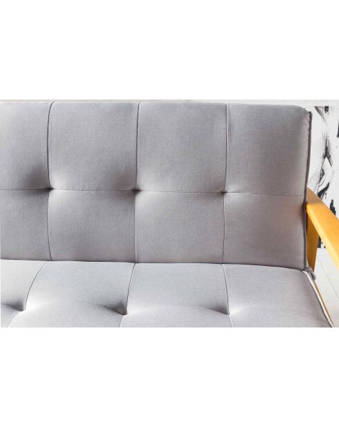 Fever - Canapé convertible tissu tressé gris clair - 190x85x81 cm