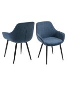 Fever - Set aus 2 Sesseln dunkelblau/schwarz - 64x59x86 cm