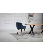 Fever - Set aus 2 Sesseln dunkelblau/schwarz - 64x59x86 cm