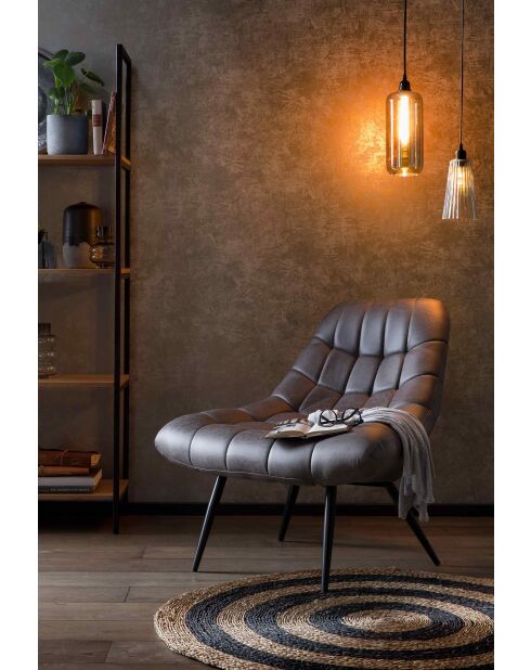 Fever - Fauteuil XXL simili cuir, marron foncé - 76x85,6x85,6 cm