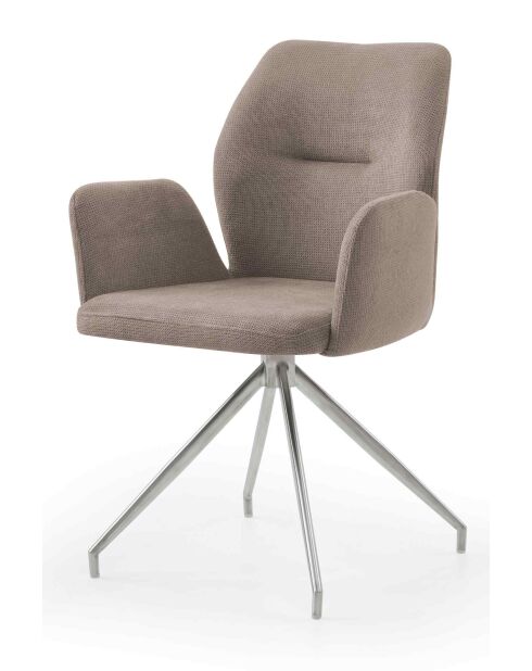 Fever - Fauteuil avec fonction pivotante à 180° marron - 60x62x89 cm