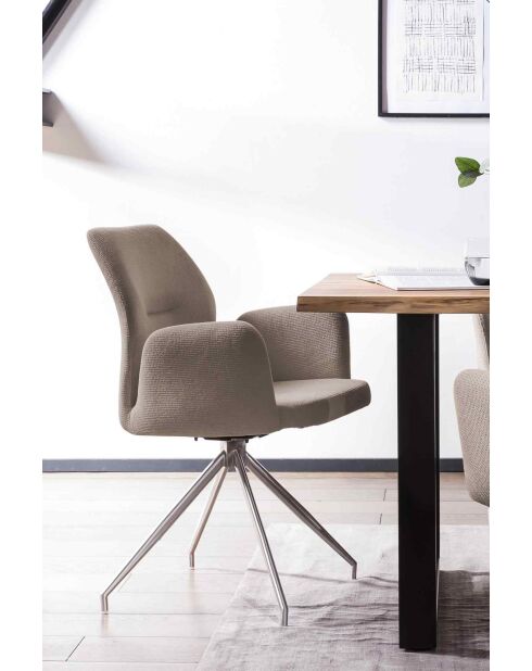 Fever - Fauteuil avec fonction pivotante à 180° marron - 60x62x89 cm