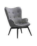 Fever - Fauteuil velours gris - 80x99x92 cm