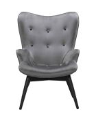 Fever - Fauteuil velours gris - 80x99x92 cm