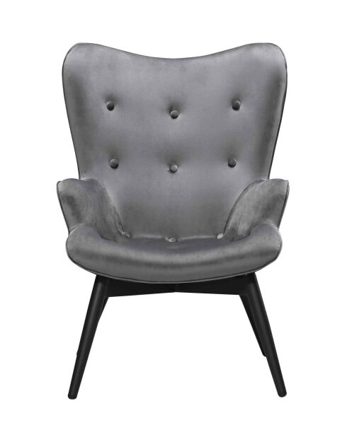 Fever - Fauteuil velours gris - 80x99x92 cm