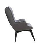 Fever - Fauteuil velours gris - 80x99x92 cm