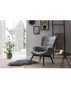 Fever - Fauteuil velours gris - 80x99x92 cm