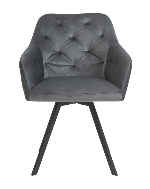 Fever - Fauteuil avec fonction pivotante à 360 °, gris/noir - 61x62x85 cm