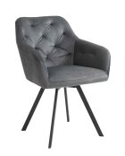 Fever - Poltrona con funzione girevole a 360°, grigio/nero - 61x62x85 cm