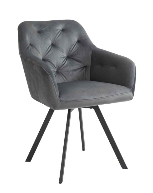 Fever - Fauteuil avec fonction pivotante à 360 °, gris/noir - 61x62x85 cm
