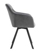Fever - Poltrona con funzione girevole a 360°, grigio/nero - 61x62x85 cm