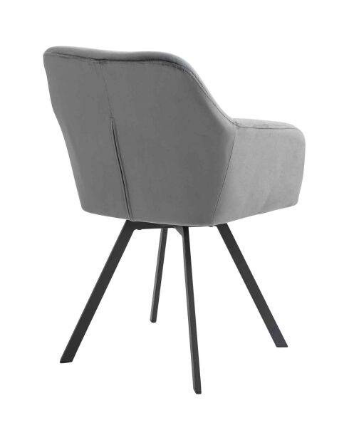 Fever - Fauteuil avec fonction pivotante à 360 °, gris/noir - 61x62x85 cm