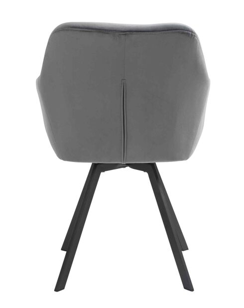 Fever - Fauteuil avec fonction pivotante à 360 °, gris/noir - 61x62x85 cm