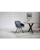 Fever - Poltrona con funzione girevole a 360°, grigio/nero - 61x62x85 cm