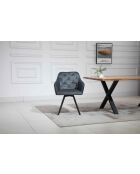 Fever - Poltrona con funzione girevole a 360°, grigio/nero - 61x62x85 cm