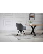 Fever - Poltrona con funzione girevole a 360°, grigio/nero - 61x62x85 cm