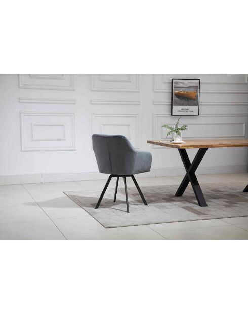 Fever - Poltrona con funzione girevole a 360°, grigio/nero - 61x62x85 cm