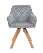 Fever - Fauteuil velours velours vintage, gris - 59x61x85 cm