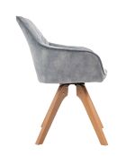 Fever - Fauteuil velours velours vintage, gris - 59x61x85 cm