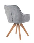 Fever - Fauteuil velours velours vintage, gris - 59x61x85 cm