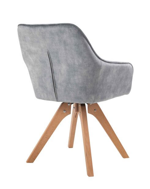 Fever - Fauteuil velours velours vintage, gris - 59x61x85 cm