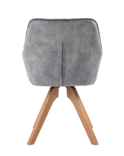 Fever - Fauteuil velours velours vintage, gris - 59x61x85 cm