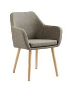 Fever - Sessel aus taupefarbenem Strukturstoff - 62x60x84 cm