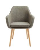 Fever - Sessel aus taupefarbenem Strukturstoff - 62x60x84 cm