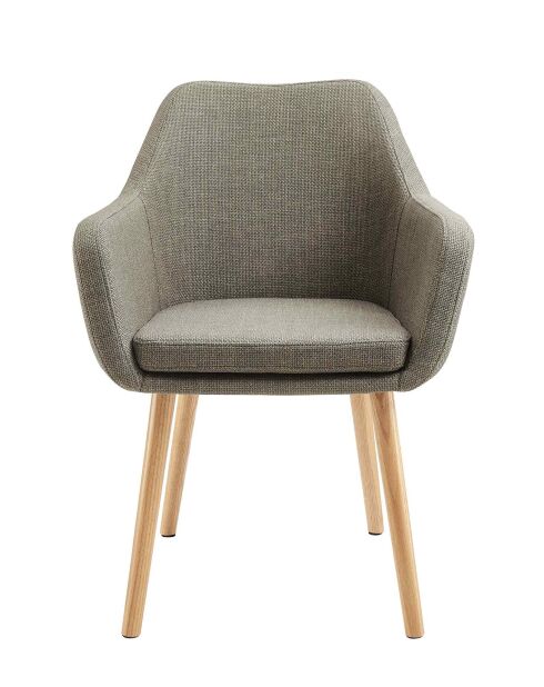 Fever - Fauteuil en tissu structurel taupe- 62x60x84 cm